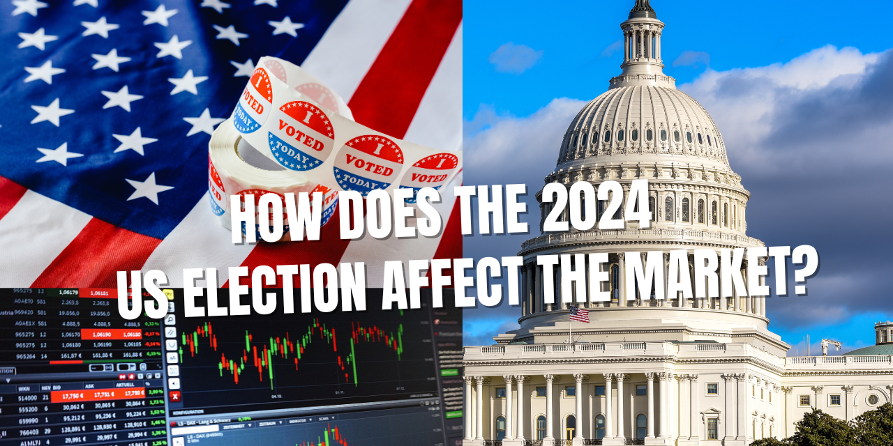 Black Modern Bold Stock Market Tutorial YouTube Thumbnail Impact of 2024 US election on markets