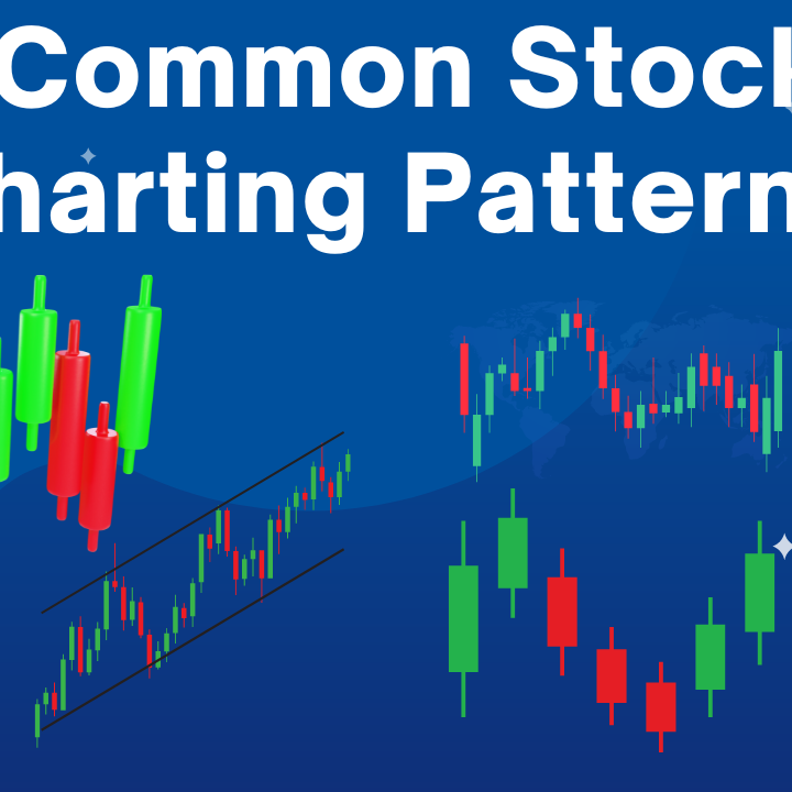 Chart illustrating common stock charting patterns such as head and shoulders, double tops, and flags, highlighting potential trend reversals and continuations.