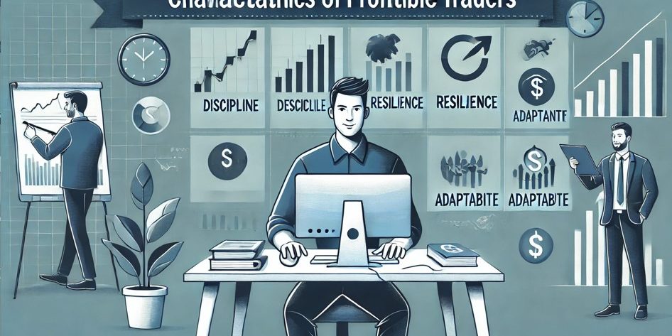 Screenshot 2024-08-01 162208 A depiction of a confident trader analyzing multiple screens of market data, symbolizing the key traits and habits of profitable traders.