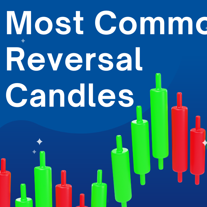 Chart displaying 5 common reversal candlestick patterns used to identify trend changes in trading.
