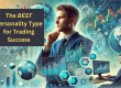 A confident trader analyzing multiple financial charts and data screens, symbolizing the best personality type for trading success, ESTJ, with vibrant colors representing focus, action, and logical thinking in trading.