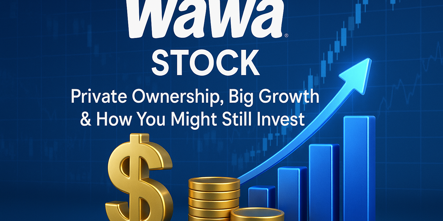Financial growth chart overlayed with Wawa branding representing private investment interest.