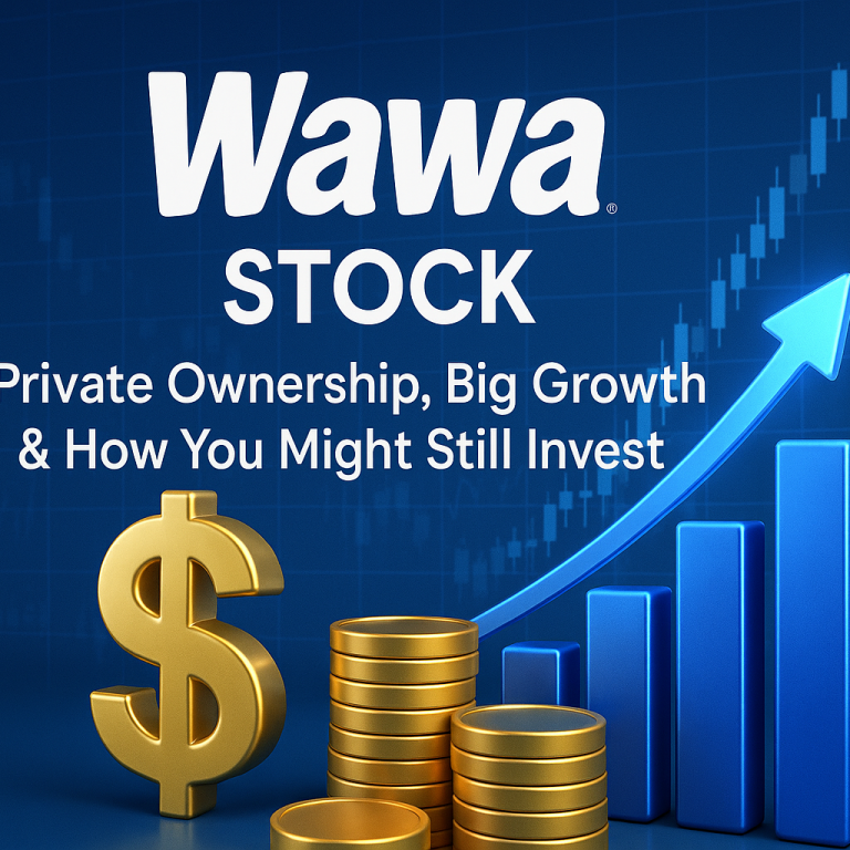 Financial growth chart overlayed with Wawa branding representing private investment interest.
